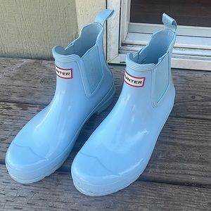 Size 9 ankle hunter boots. Light blue
